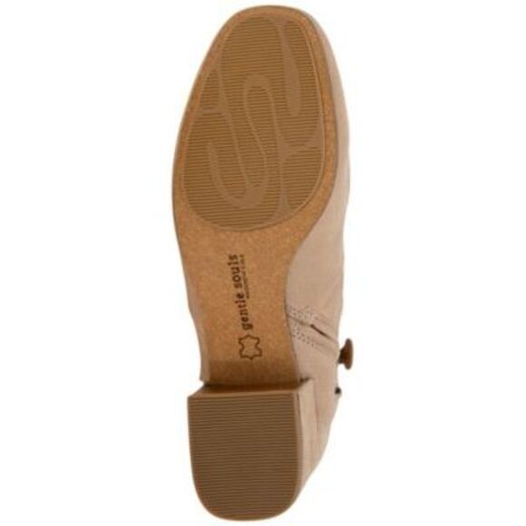 NWT GENTLE SOULS KENNETH COLE Womens Beige Ella Apron Leather Booties 5 - Picture 4 of 5